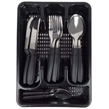 Imagem de Conjunto de Talheres 25 Pecas com Porta Talheres Utilivita