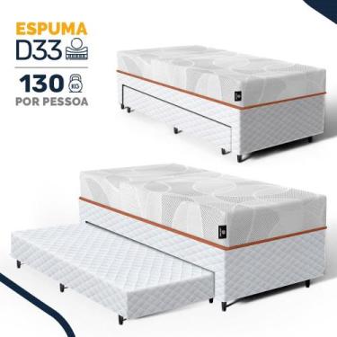 Imagem de Cama Box com Colchão de Espuma D33 Enrolado Sonno Full - Umaflex + Aux