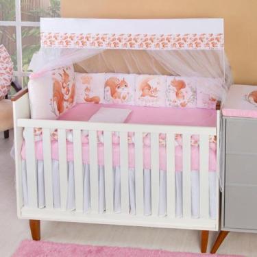 Imagem de Kit Berço Americano Almofadinhas Bebê Menina 13 peças - Avm Enxovais, 