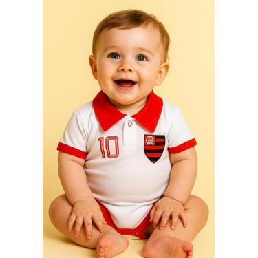 Imagem de Body Bori Bebê Infantil Camisa Polo Flamengo Oficial Torcida Baby, Bra