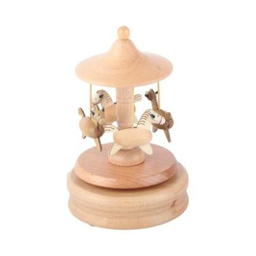 Imagem de Caixa Musical Vintage Para Crianças Em Forma De Cavalo De Madeira, Pre