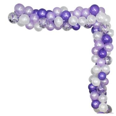 Imagem de Kit de balão Birthday Arch 113 unidades de confetes coloridos para fes