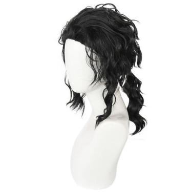 Imagem de Peruca de cosplay, fantasia de anime Michaels Jacksons, 50 cm, sintéti