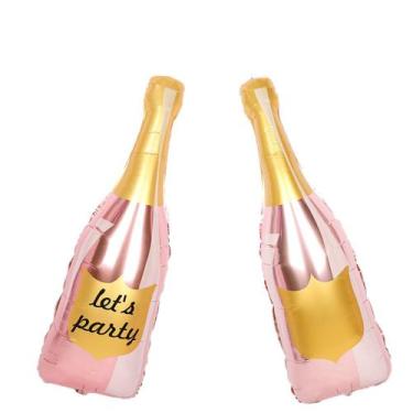 Imagem de Kit de balão em forma de garrafa de champanhe 100x40cm Mylar 2 unidade