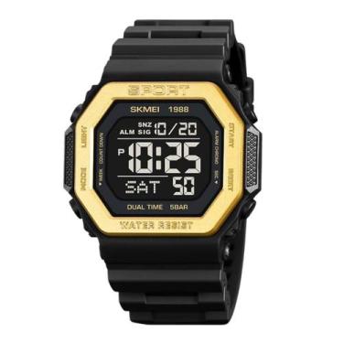 Imagem de Relógio Masculino Skmei 1988 Preto e Dourado  Resistente à Água 5 ATM,