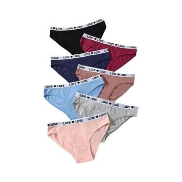 Imagem de Conjunto De Calcinhas De Algodão Listradas Para Mulheres 7 Peças Sexy,