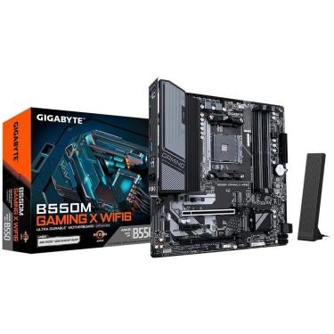 Imagem de Placa Mãe Gigabyte B550M GAMING X WIFI6, AMD AM4, Micro ATX, DDR4, RGB, Wi-Fi 6, Bluetooth-Unissex