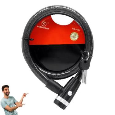 Imagem de Trava Corrente Cabo Grosso Aço Cadeado Bicicleta Moto Tranca - Aspe