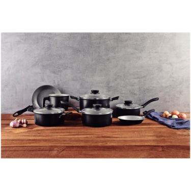 Imagem de Jogo de Panelas Tramontina de Alumínio Preta 7 Peças Linz, Preto, 7