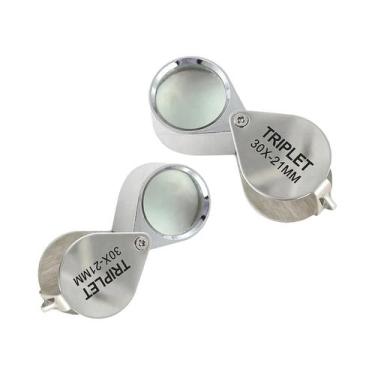Imagem de Lupa De Bolso Dobrável Para Joias E Diamantes - Lente Tripla Para Joal