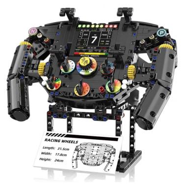 Imagem de Kit de Construção STEM Volante F1 – Modelo de Rodas de Corrida com 833 Peças, Blocos Re...