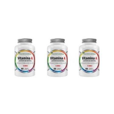 Imagem de Kit 3 Vitamina A Retinol 8000ui 3x60 Caps Flora Nativa-Unissex