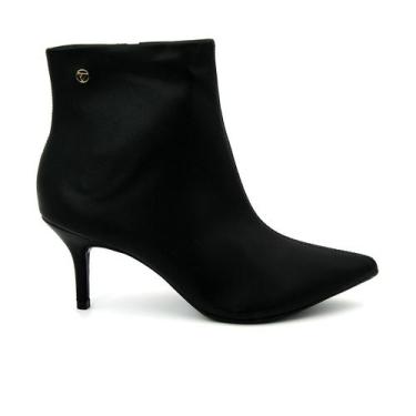 Imagem de Bota Feminina Via Uno 156081 Salto Medio Cano Curto Moda, 35, Preto
