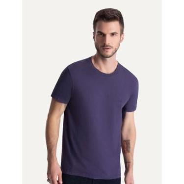Imagem de Camiseta Ellus Masculina Cotton Fine Aquarela Classic Roxa-Masculino