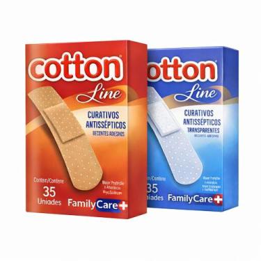 Imagem de Curativo Band-Aid Family Care kit 2 Caixas C/35 Unidades Cotton Line, 