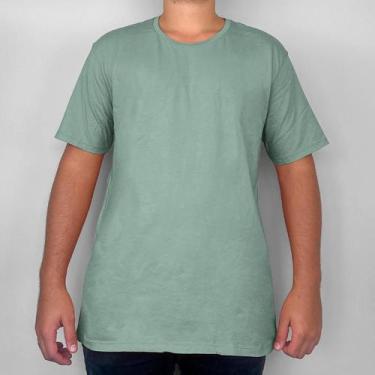 Imagem de Camiseta Manga Curta Essencial Confortável Casual Algodão Ogochi, Verd
