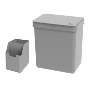 Imagem de Kit Cozinha Organizador Porta Detergente Lixeira com Tampa 2,5L Single