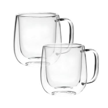 Imagem de Conjunto de Canecas Térmicas 2 Unidades 250ML de Vidro Borossilicato com Parede Dupla p...