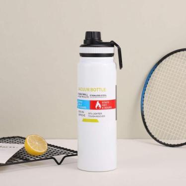 Imagem de Garrafa Térmica Inox 600ml Tampa Alça Dedo Água Gelada Academia Esport