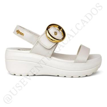 Imagem de Sandalia ortopédica dijean plataforma papete conforto leve, Off white,