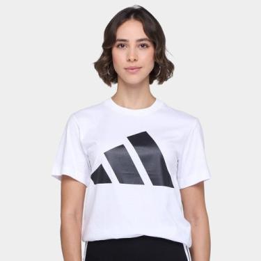 Imagem de Camiseta Adidas Logo Feminina, Branco, Preto, G