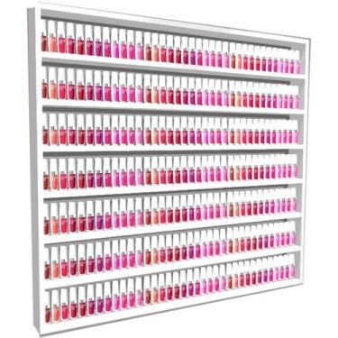 Imagem de Nicho Organizador Expositor Para Esmaltes 7 Prateleiras Mdf Branco 90x