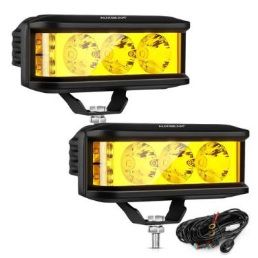Imagem de Barra LED Auxbeam 13cm 68W Luz Antiniebla Ámbar Lateral Shooter UTV