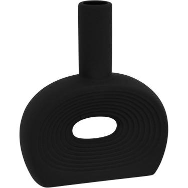 Imagem de VASO DECORATIVO ENFEITE PLANTA CERÂMICA 20x16x3cm PRETO