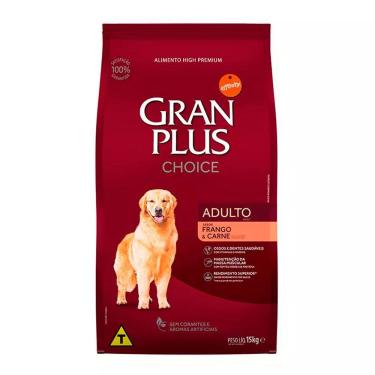 Imagem de Ração Gran Plus Choice Cães Adultos Frango e Carne 15kg