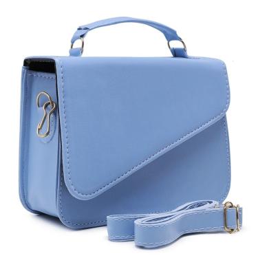 Imagem de Bolsa Feminina OEM Lolita Clutch Couro Ecológico 14x17x6 Azul para Uso Diário e Ocasiõe...