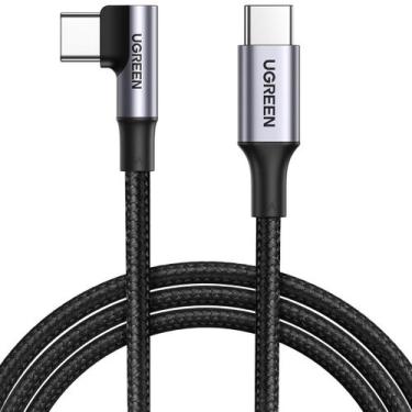 Imagem de Cabo de dados ugreen usb-c para usb-c nylon trancado 90 graus 1m 5a 10