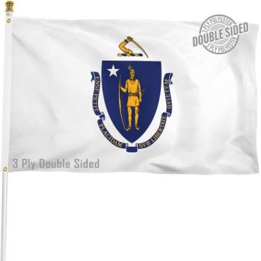 Imagem de Bandeira XIFAN, estado de Massachusetts, 90x150cm, poliéster, 3 camada