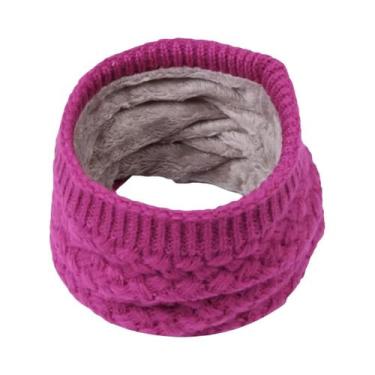 Imagem de Cachecol De Inverno Tricotado Para Mulheres, Quente E Grosso, Cor Sóli
