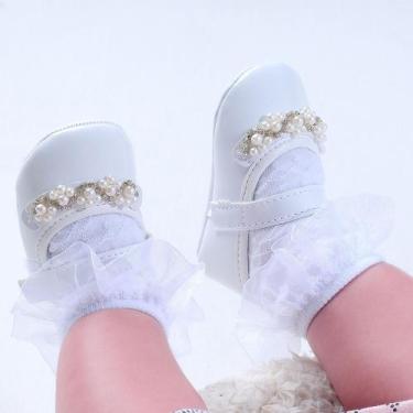 Imagem de Meia Bebê Festa Fashion 00-15 Feminino - Pimpolho, Branco