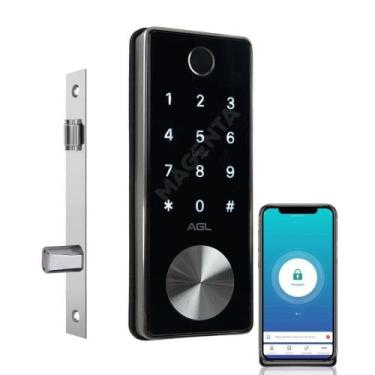 Imagem de Fechadura Digital AGL T12 Bluetooth Biometria Senha e Cartão RFID Tecn