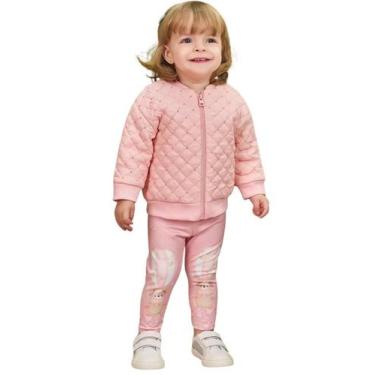Imagem de Jaqueta Bebê Bomber Matelasse Inverno com Paete Papilloo, Rosa, 3 ANOS