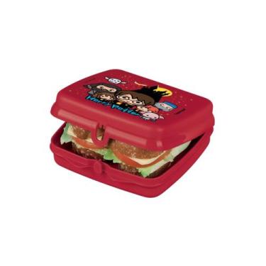 Imagem de Tupperware porta sanduíche quadrado vermelho harry potter