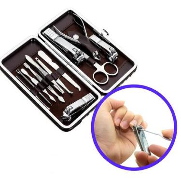 Imagem de Kit Completo Cortador de Unhas 12 Itens Aço Inox Portátil - B2