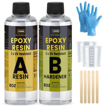 Imagem de Kit de resina epóxi TAKIMO 480 ml 3  resistente a UV para revestimento