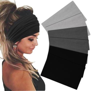 Imagem de Bandanas Sefiinh Wide para mulheres, faixa de cabelo elástica, pacote 