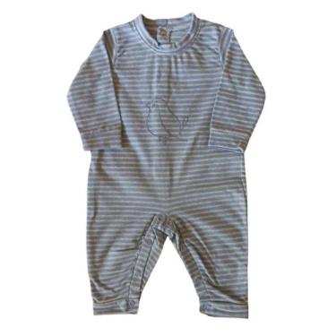 Imagem de Macacão Bebê Masculino Longo sem Pezinho Passarinho Fofinho, Azul, P