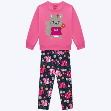 Imagem de Conjunto Moletom Peluciado e Calça Legging Infantil Menina Kyly 100076