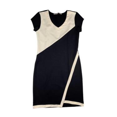Imagem de Vestido Feminino Gola V Manga Curta Miravest - Elegante e Confortável,