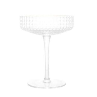Imagem de Taça coupe de vidro com borda dourada spike 200ml - WOLFF