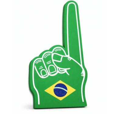Imagem de Dedo De Espuma Brasil 23x46 Torcida Copa Do Mundo Acessório Torcedor -