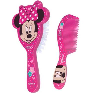 Imagem de Conjunto Pente e Escova Lillo Bebe Infantil Disney, Rosa