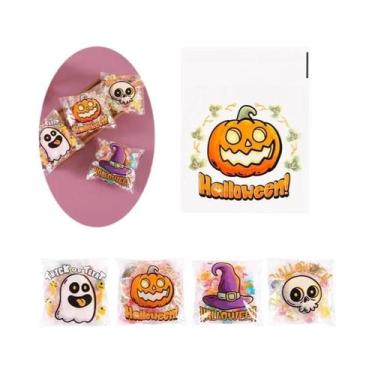 Imagem de Sacos De Doces De Halloween Com Abóboras E Fantasmas, Autoadesivos, 50