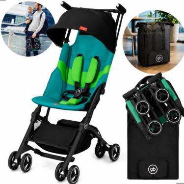 Imagem de Kit Carrinho Bebê Gb Pockit All Terrain Laguna Blue Com Bolsa de Trans