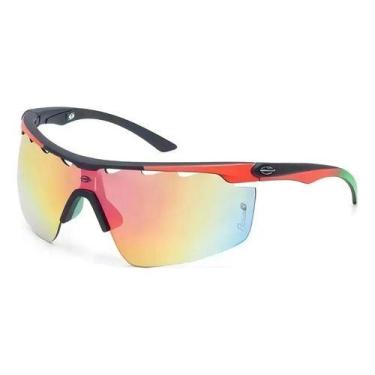 Imagem de Óculos de Sol Mormaii Athlon 5 Ciclismo Beach Tennis UV Preto Laranja