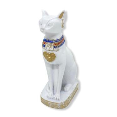 Imagem de Escultura Bastet Branca 13,50 cm em Resina - Lua Mística - 100% Origin